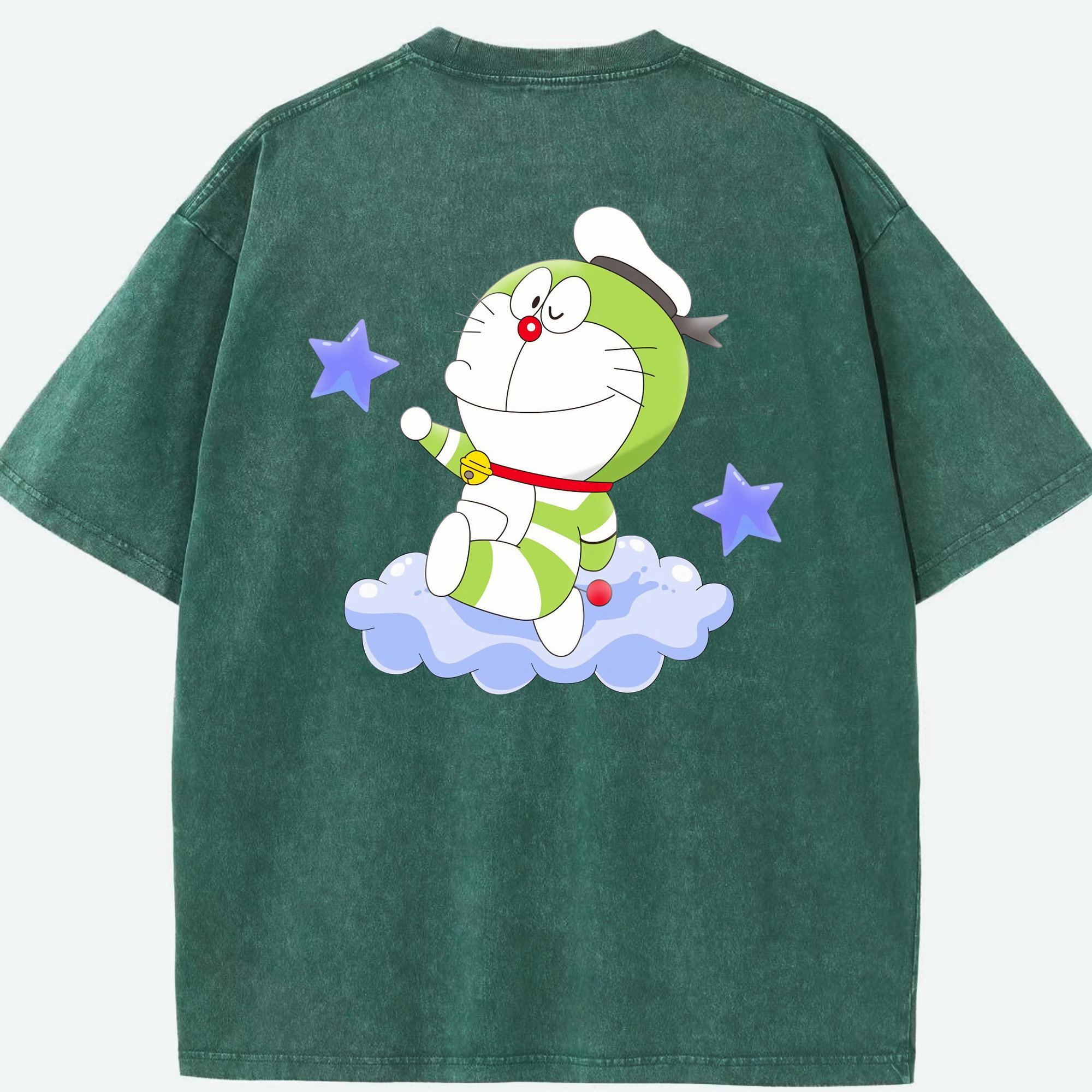 （画像用） ドラえもん Doraemon 綿100% ヴィンテージ風 半袖Tシャツ（背面プリント）